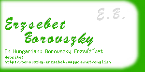 erzsebet borovszky business card